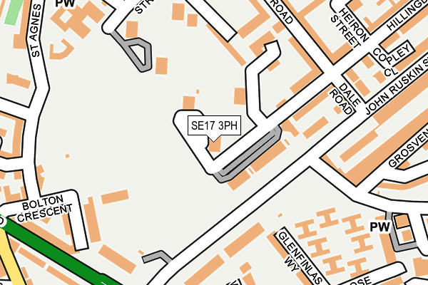 SE17 3PH map - OS OpenMap – Local (Ordnance Survey)