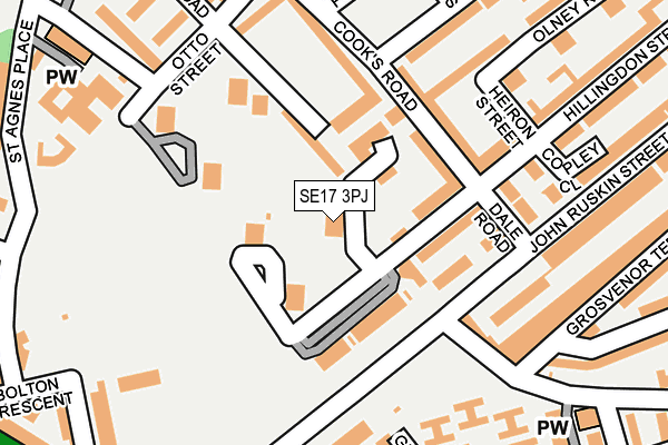 SE17 3PJ map - OS OpenMap – Local (Ordnance Survey)