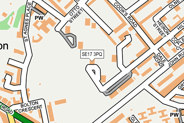 SE17 3PQ map - OS OpenMap – Local (Ordnance Survey)