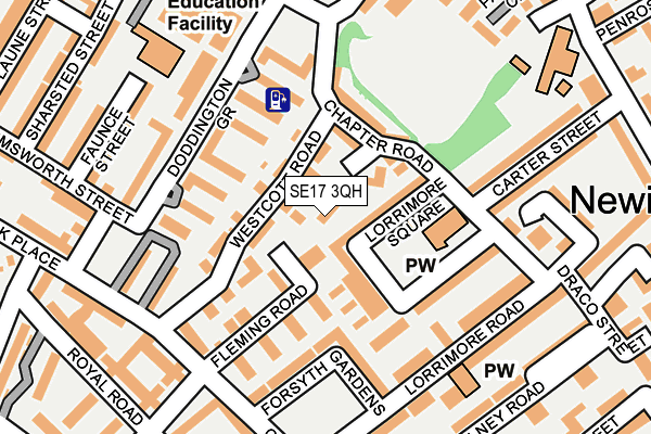 SE17 3QH map - OS OpenMap – Local (Ordnance Survey)