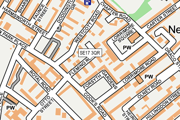 SE17 3QR map - OS OpenMap – Local (Ordnance Survey)