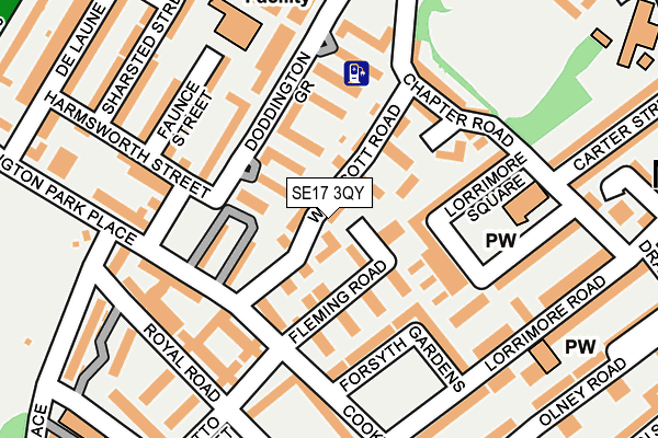 SE17 3QY map - OS OpenMap – Local (Ordnance Survey)