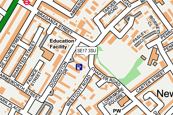 SE17 3SU map - OS OpenMap – Local (Ordnance Survey)