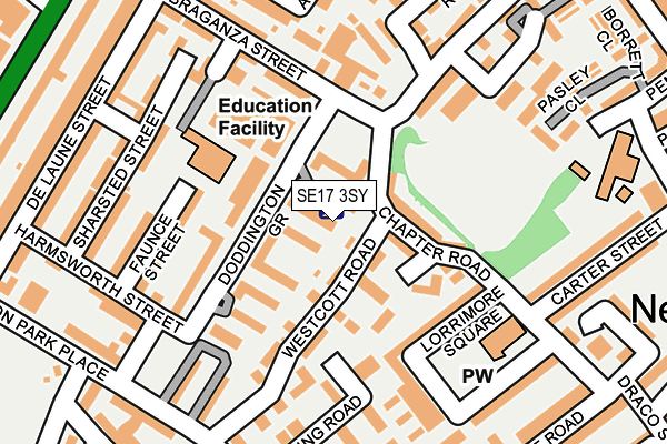 SE17 3SY map - OS OpenMap – Local (Ordnance Survey)
