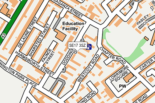 SE17 3SZ map - OS OpenMap – Local (Ordnance Survey)
