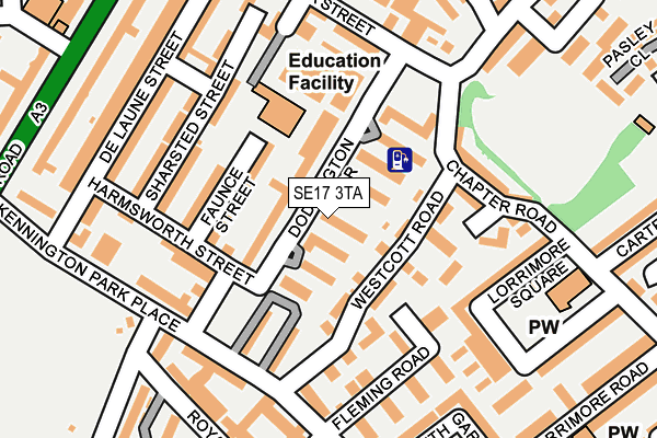 SE17 3TA map - OS OpenMap – Local (Ordnance Survey)
