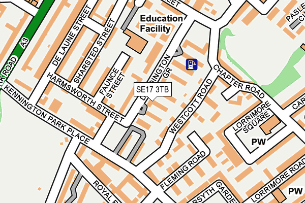 SE17 3TB map - OS OpenMap – Local (Ordnance Survey)