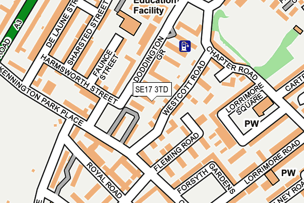 SE17 3TD map - OS OpenMap – Local (Ordnance Survey)