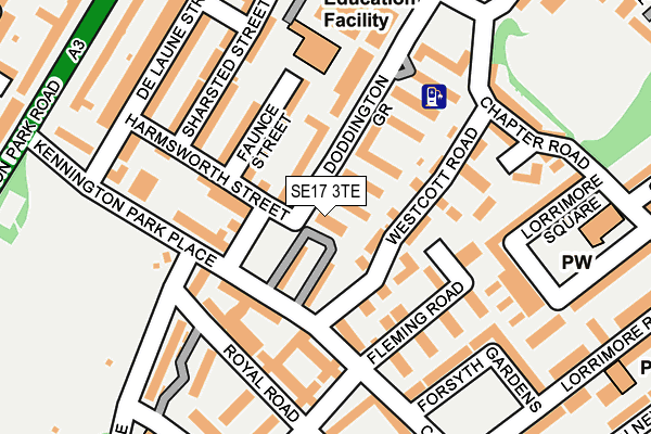 SE17 3TE map - OS OpenMap – Local (Ordnance Survey)