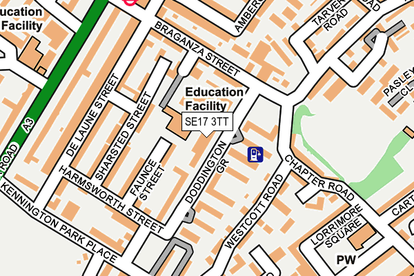 SE17 3TT map - OS OpenMap – Local (Ordnance Survey)