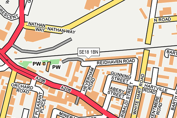 SE18 1BN map - OS OpenMap – Local (Ordnance Survey)