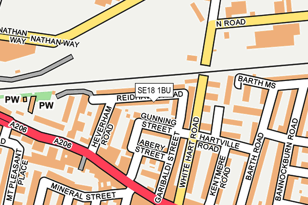 SE18 1BU map - OS OpenMap – Local (Ordnance Survey)