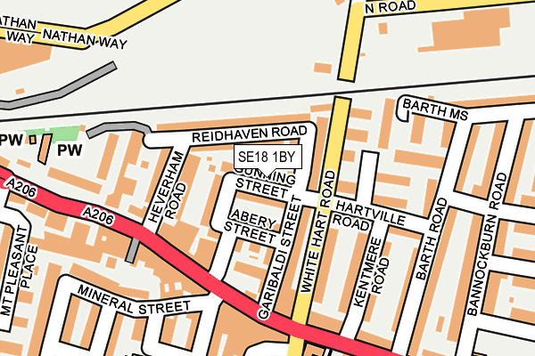 SE18 1BY map - OS OpenMap – Local (Ordnance Survey)