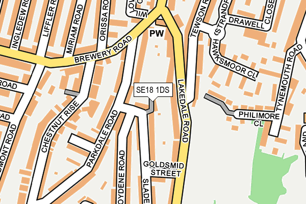 SE18 1DS map - OS OpenMap – Local (Ordnance Survey)