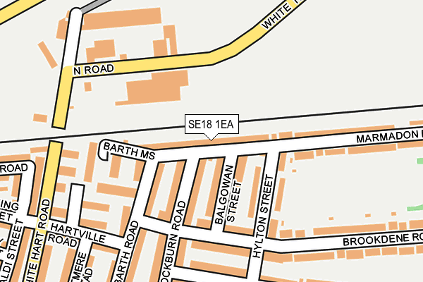SE18 1EA map - OS OpenMap – Local (Ordnance Survey)