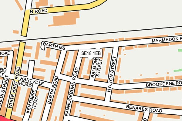 SE18 1EB map - OS OpenMap – Local (Ordnance Survey)