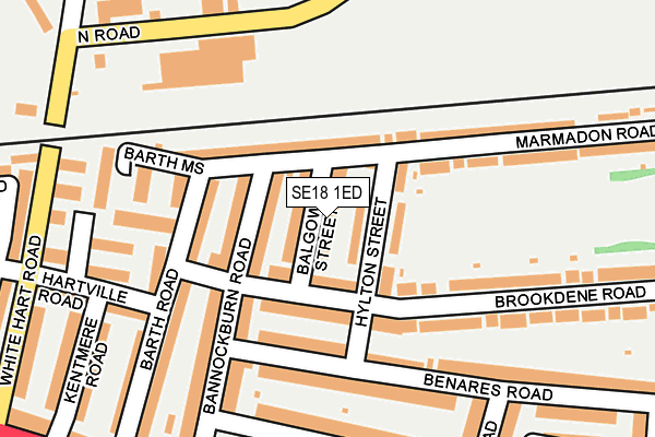 SE18 1ED map - OS OpenMap – Local (Ordnance Survey)