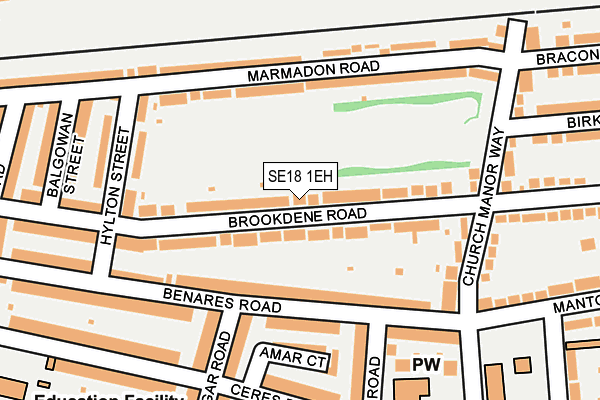 SE18 1EH map - OS OpenMap – Local (Ordnance Survey)