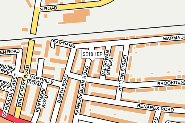 SE18 1EP map - OS OpenMap – Local (Ordnance Survey)