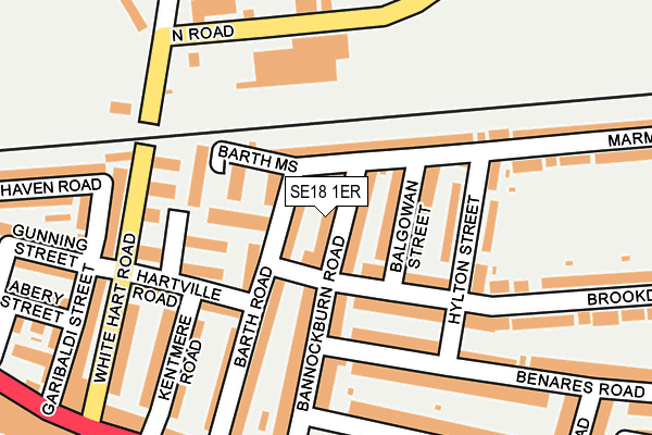 SE18 1ER map - OS OpenMap – Local (Ordnance Survey)