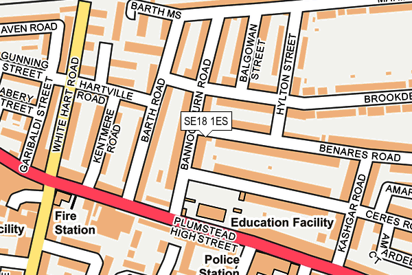 SE18 1ES map - OS OpenMap – Local (Ordnance Survey)