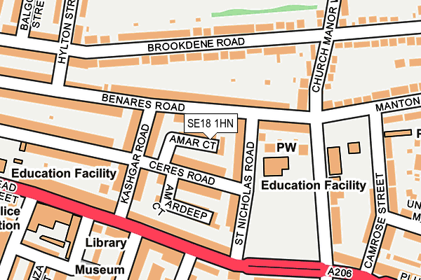 SE18 1HN map - OS OpenMap – Local (Ordnance Survey)