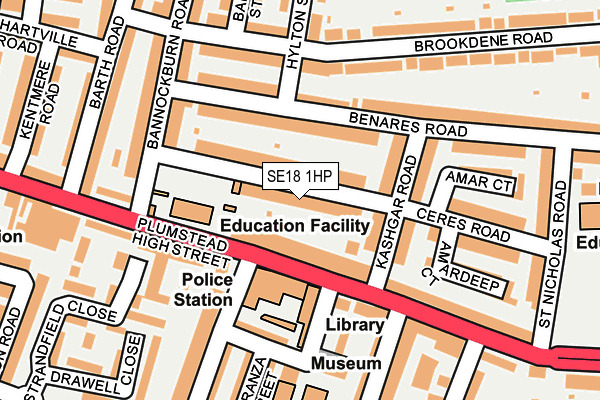 SE18 1HP map - OS OpenMap – Local (Ordnance Survey)