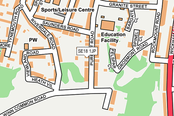 SE18 1JP map - OS OpenMap – Local (Ordnance Survey)