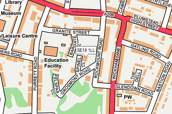 SE18 1LL map - OS OpenMap – Local (Ordnance Survey)