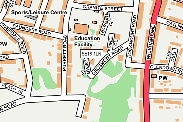 SE18 1LN map - OS OpenMap – Local (Ordnance Survey)