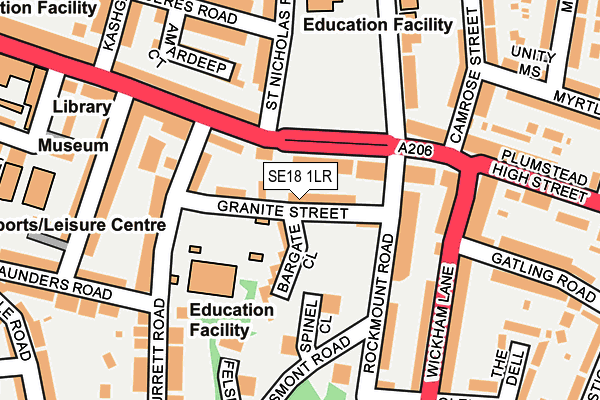 SE18 1LR map - OS OpenMap – Local (Ordnance Survey)