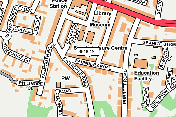 SE18 1NT map - OS OpenMap – Local (Ordnance Survey)