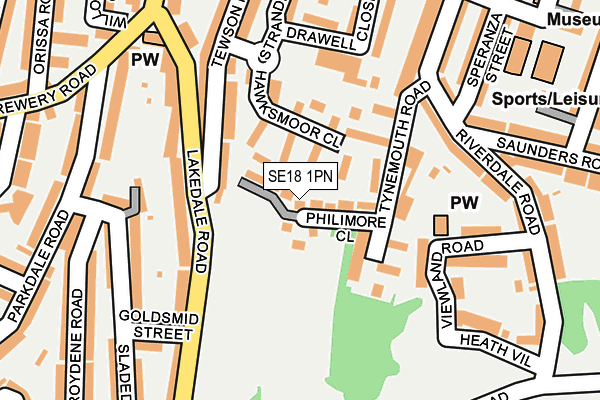 SE18 1PN map - OS OpenMap – Local (Ordnance Survey)