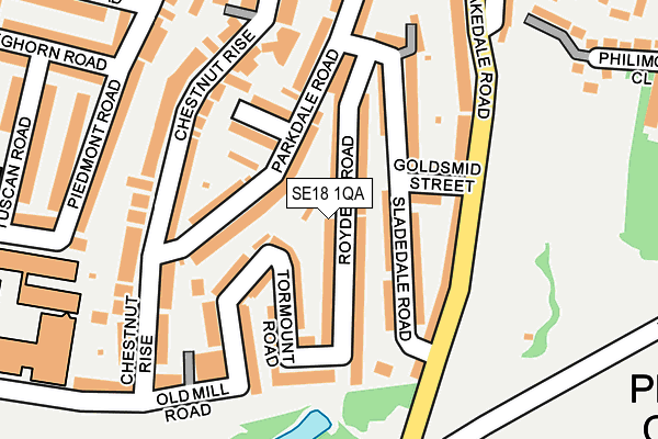 SE18 1QA map - OS OpenMap – Local (Ordnance Survey)