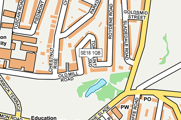 SE18 1QB map - OS OpenMap – Local (Ordnance Survey)