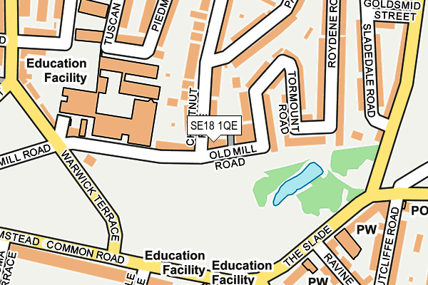 SE18 1QE map - OS OpenMap – Local (Ordnance Survey)