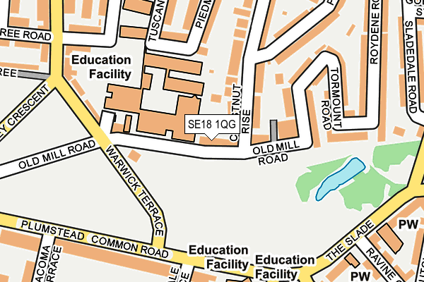 SE18 1QG map - OS OpenMap – Local (Ordnance Survey)