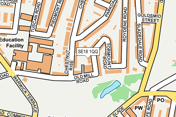 SE18 1QQ map - OS OpenMap – Local (Ordnance Survey)