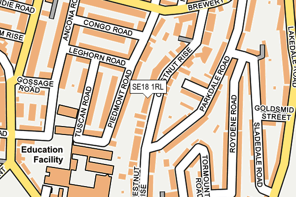 SE18 1RL map - OS OpenMap – Local (Ordnance Survey)