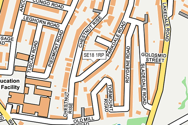SE18 1RP map - OS OpenMap – Local (Ordnance Survey)