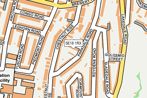 SE18 1RX map - OS OpenMap – Local (Ordnance Survey)
