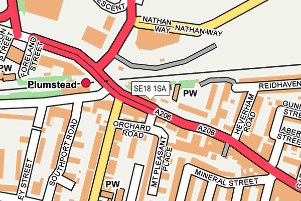 SE18 1SA map - OS OpenMap – Local (Ordnance Survey)