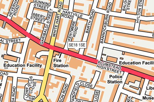 SE18 1SE map - OS OpenMap – Local (Ordnance Survey)