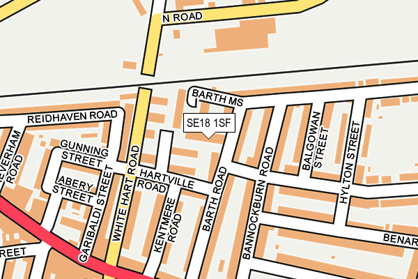 SE18 1SF map - OS OpenMap – Local (Ordnance Survey)