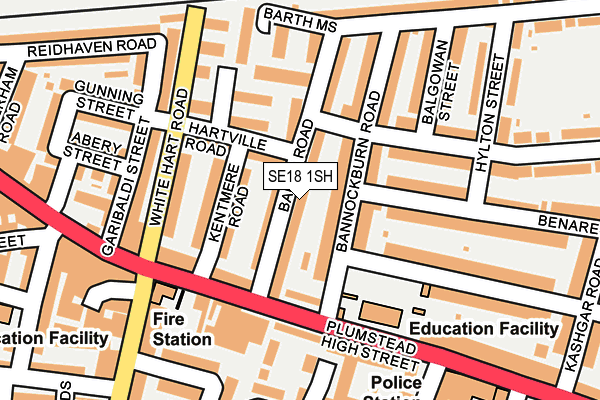 SE18 1SH map - OS OpenMap – Local (Ordnance Survey)