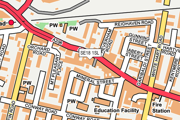 SE18 1SL map - OS OpenMap – Local (Ordnance Survey)