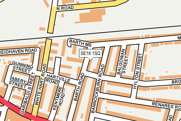 SE18 1SQ map - OS OpenMap – Local (Ordnance Survey)