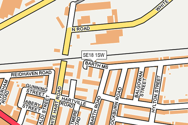 SE18 1SW map - OS OpenMap – Local (Ordnance Survey)