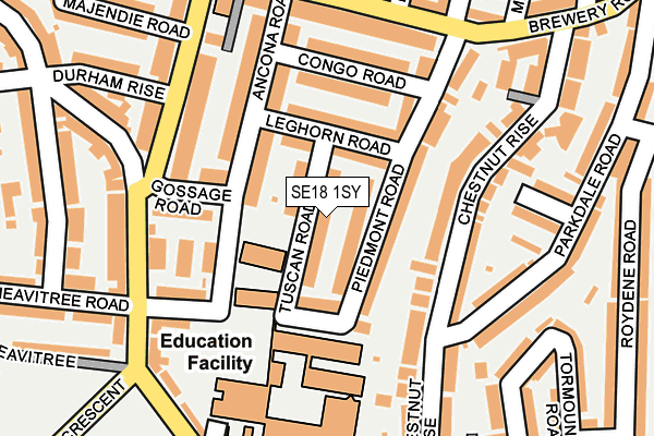 SE18 1SY map - OS OpenMap – Local (Ordnance Survey)