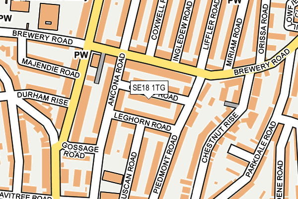 SE18 1TG map - OS OpenMap – Local (Ordnance Survey)